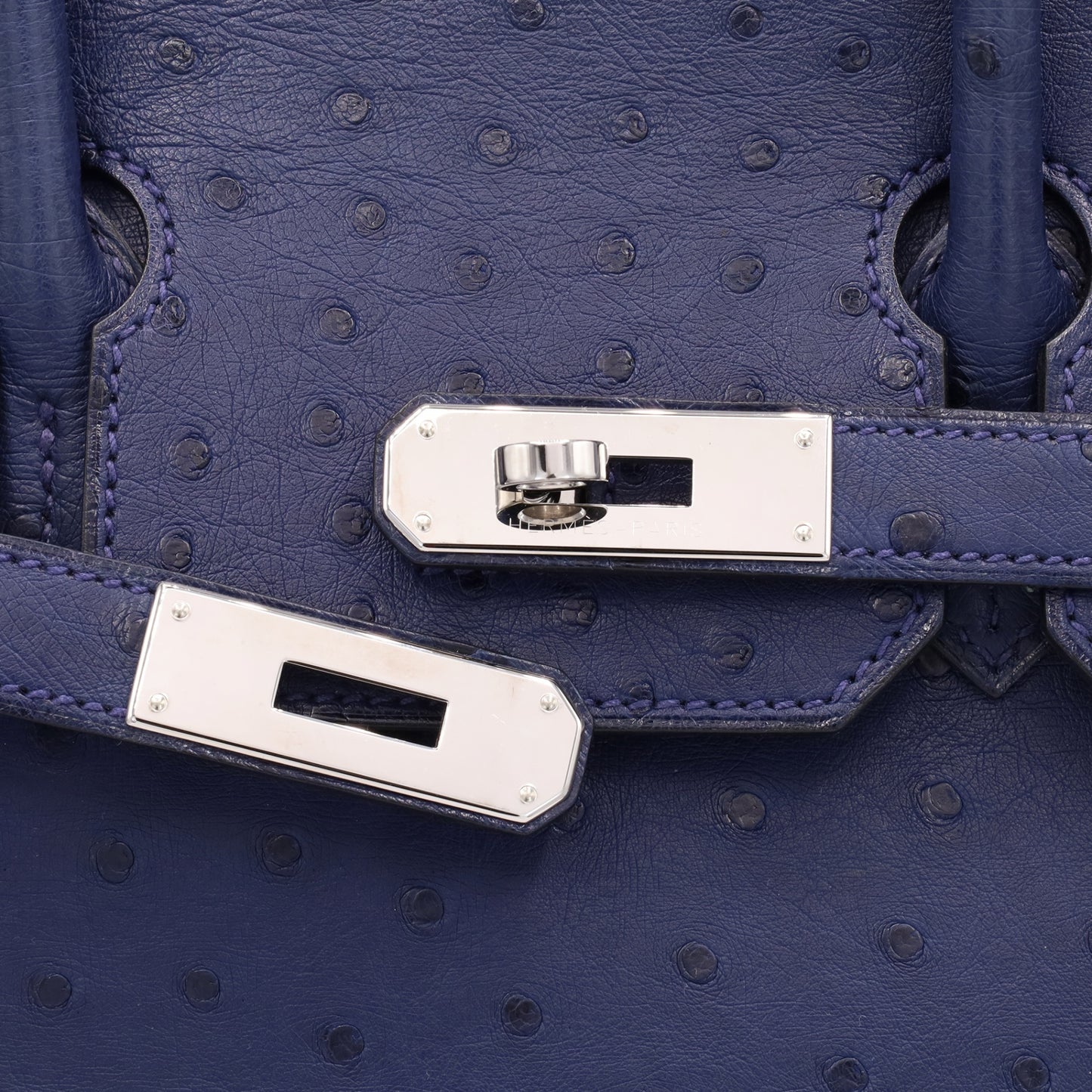 バーキン30　オーストリッチ　ブルーアイリス　SS　T刻印