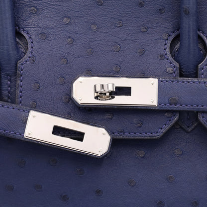 バーキン30　オーストリッチ　ブルーアイリス　SS　T刻印