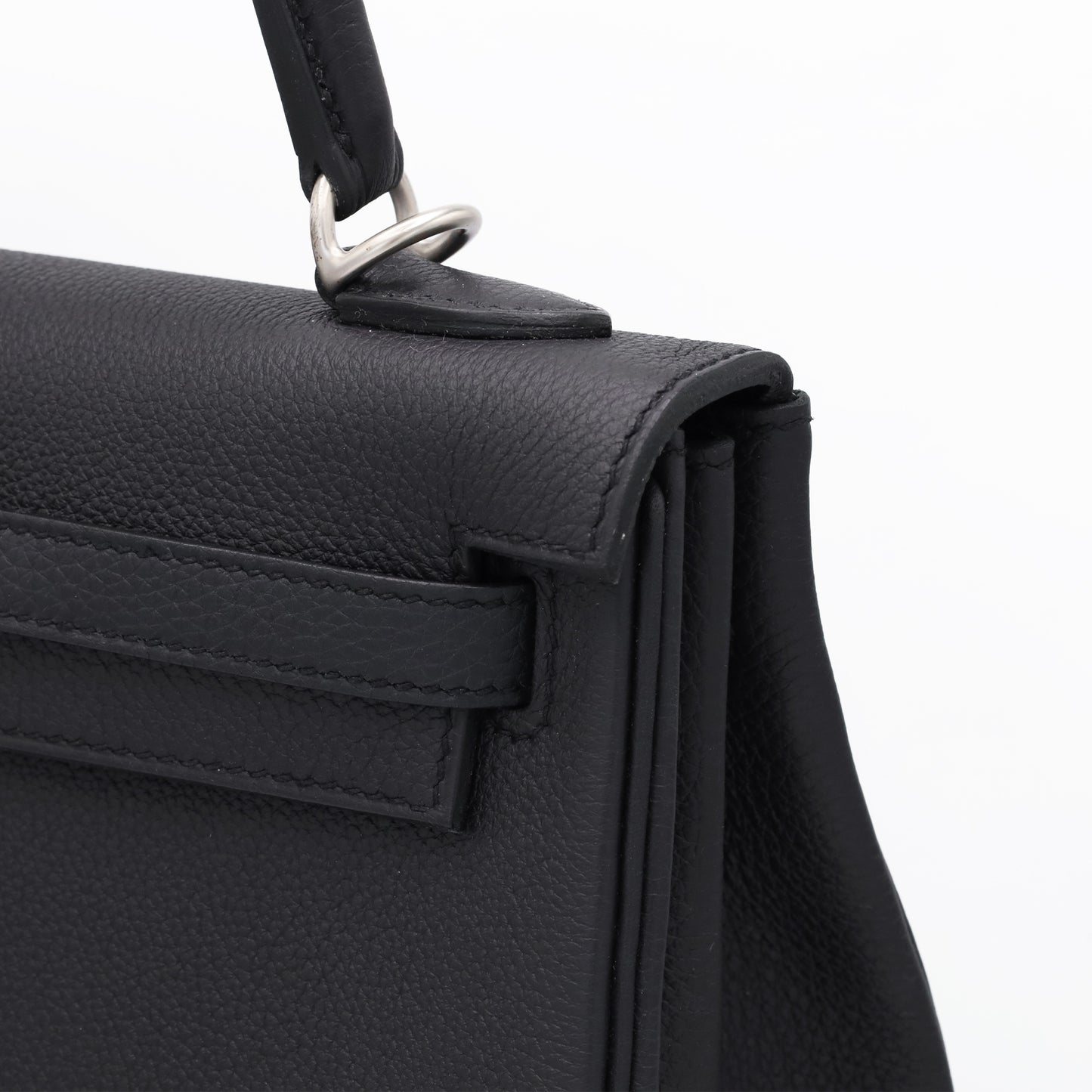 ケリー25　トゴ　ブラック　マットシルバー金具　K刻印