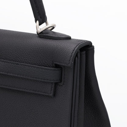 ケリー25　トゴ　ブラック　マットシルバー金具　K刻印