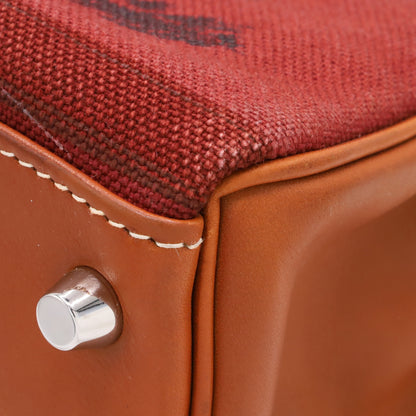 Kelly 28 Amazon Barenia Toile Couver Rouge Ash Fauve SS □NStamp