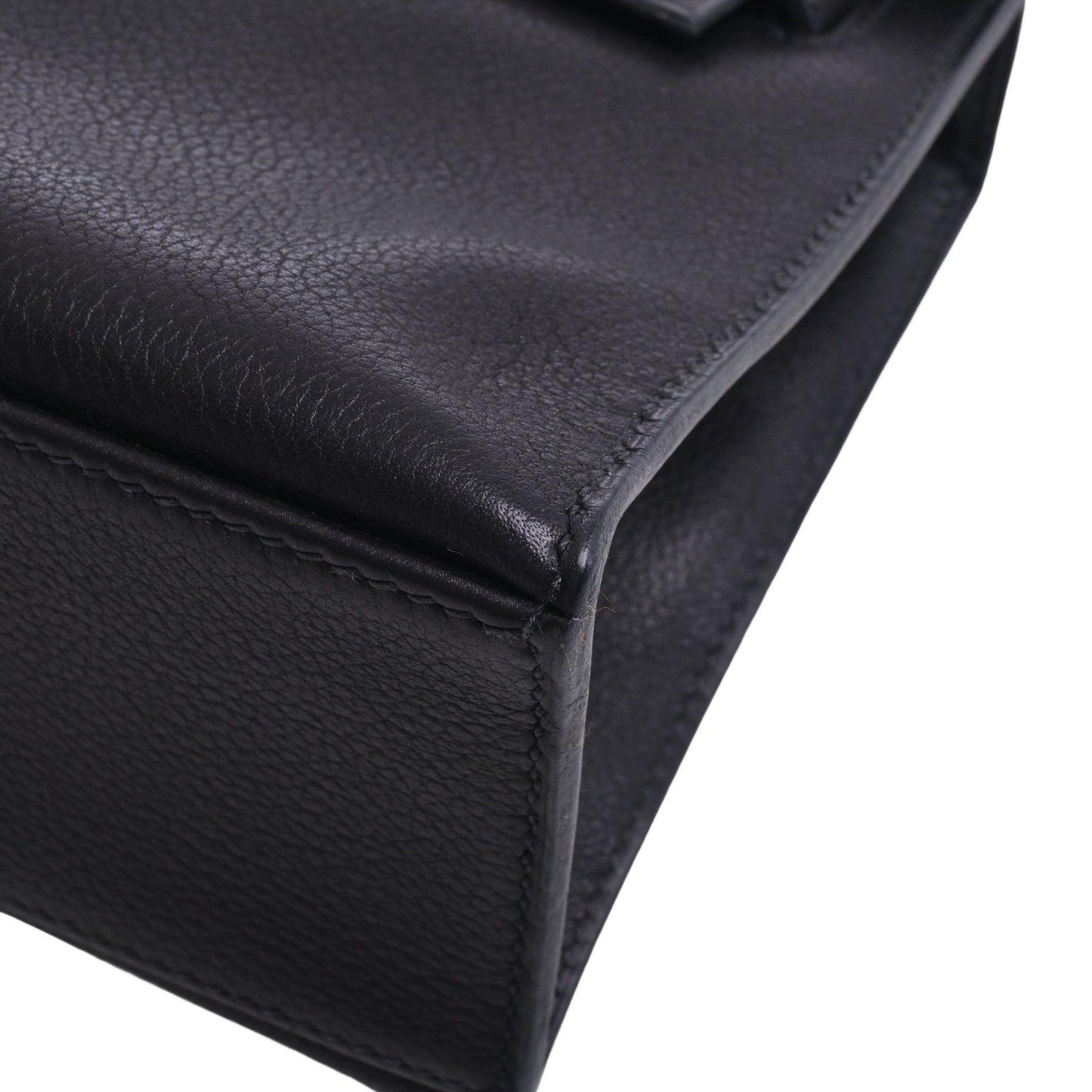 Pochette Kelly Evergrain Black SS □I engraved