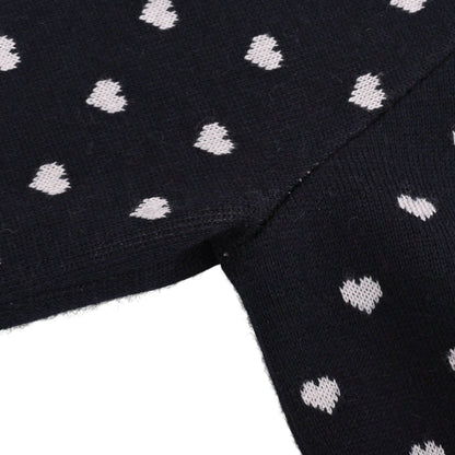 ニットワンピース　式典用馬勒　カシミヤ　ブラック　ホワイト　34