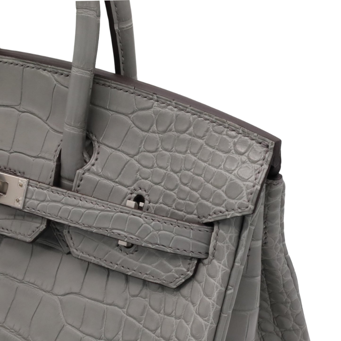 バーキン25　アリゲーターマット　グリシマン　SS　K刻印