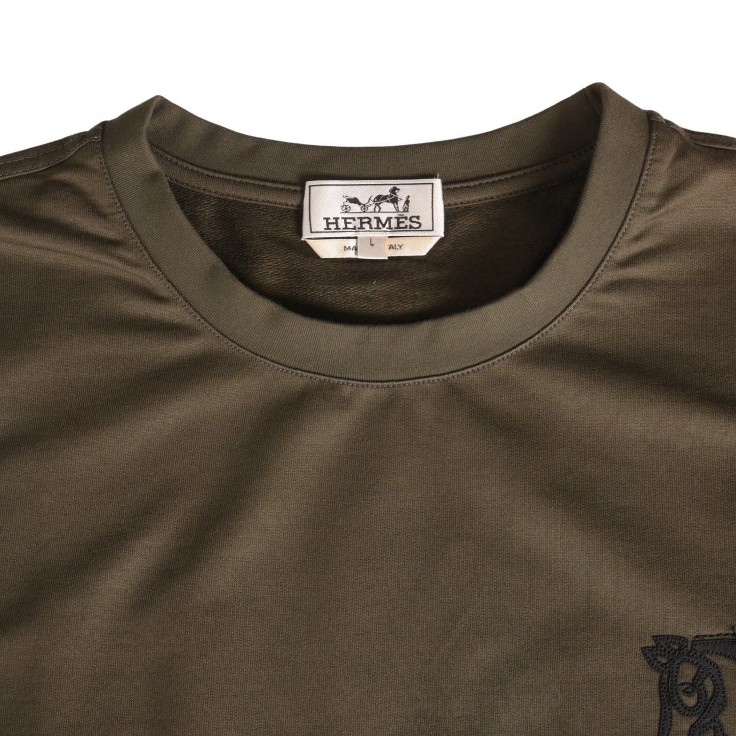 T-shirt, Horse Emblem, Cotton, Khaki, L