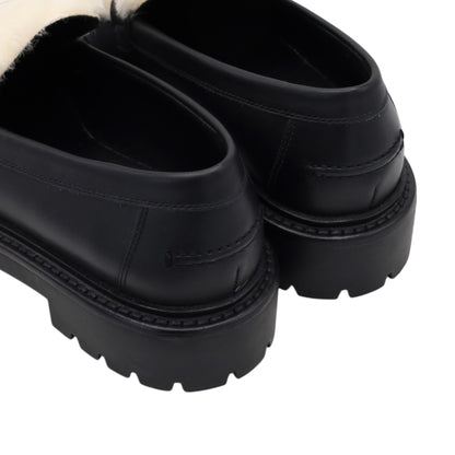 モカシン　ケリーベルト　ファー　ブラック　36