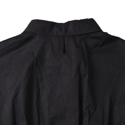 シャツワンピース　コットン　ブラック　42