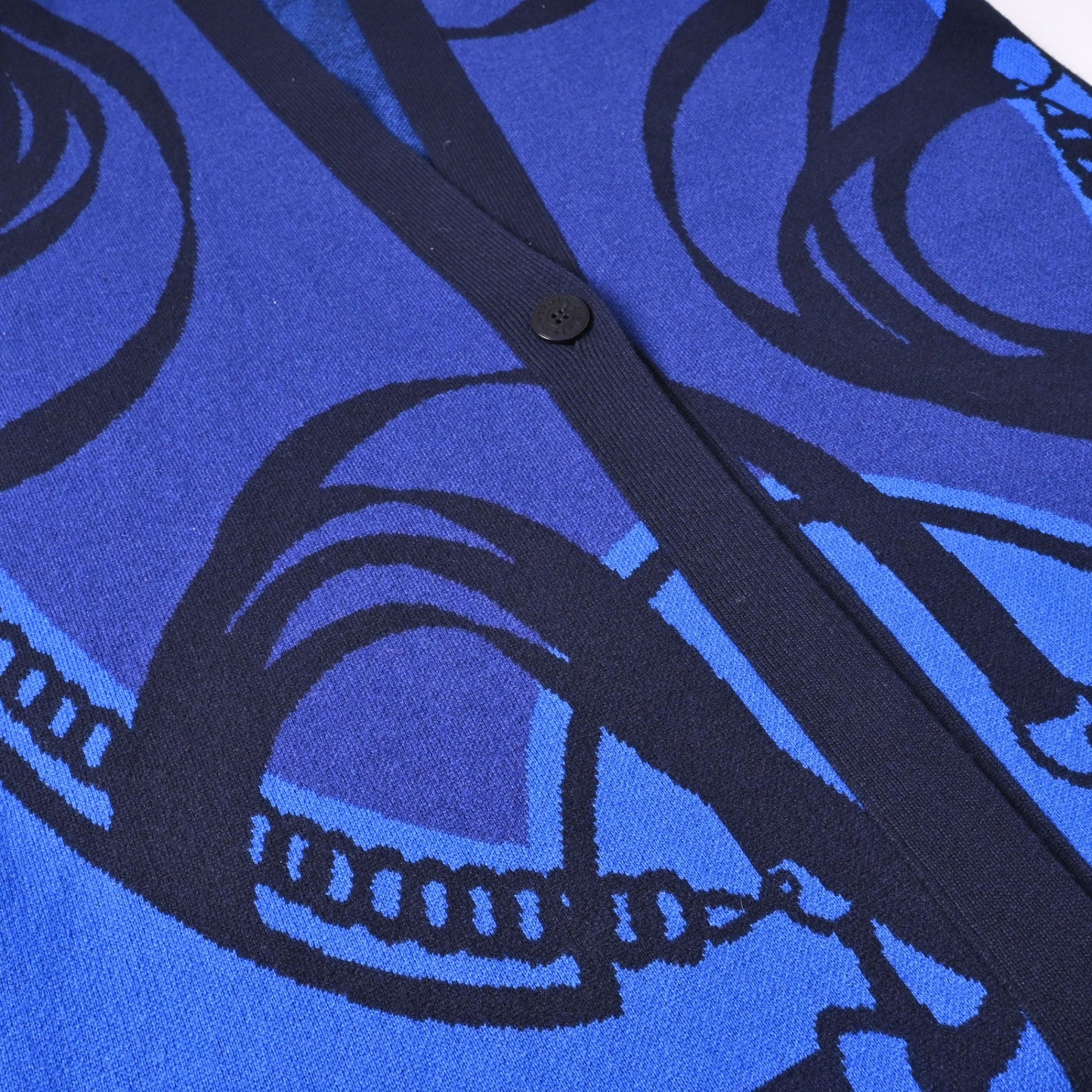 ロングカーディガン　カシミヤ　ブルー　38