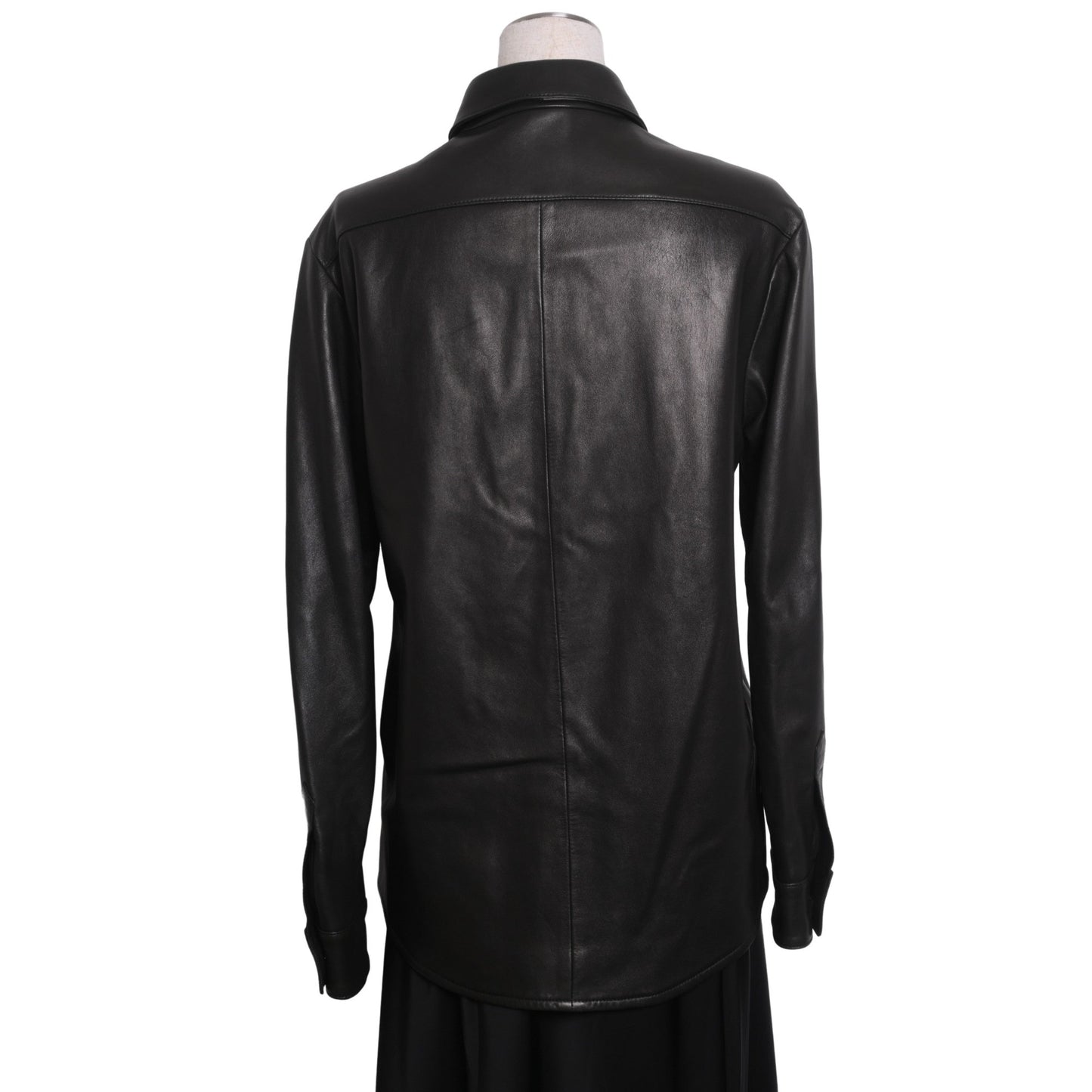 シャツジャケット　ラム　ブラック　36