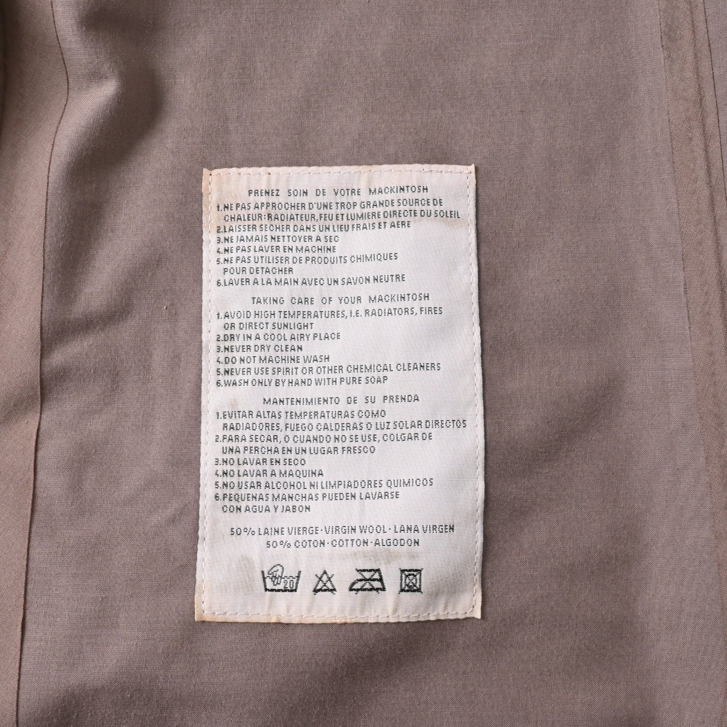 コート　マッキントッシュ　ウール　グレー　XS