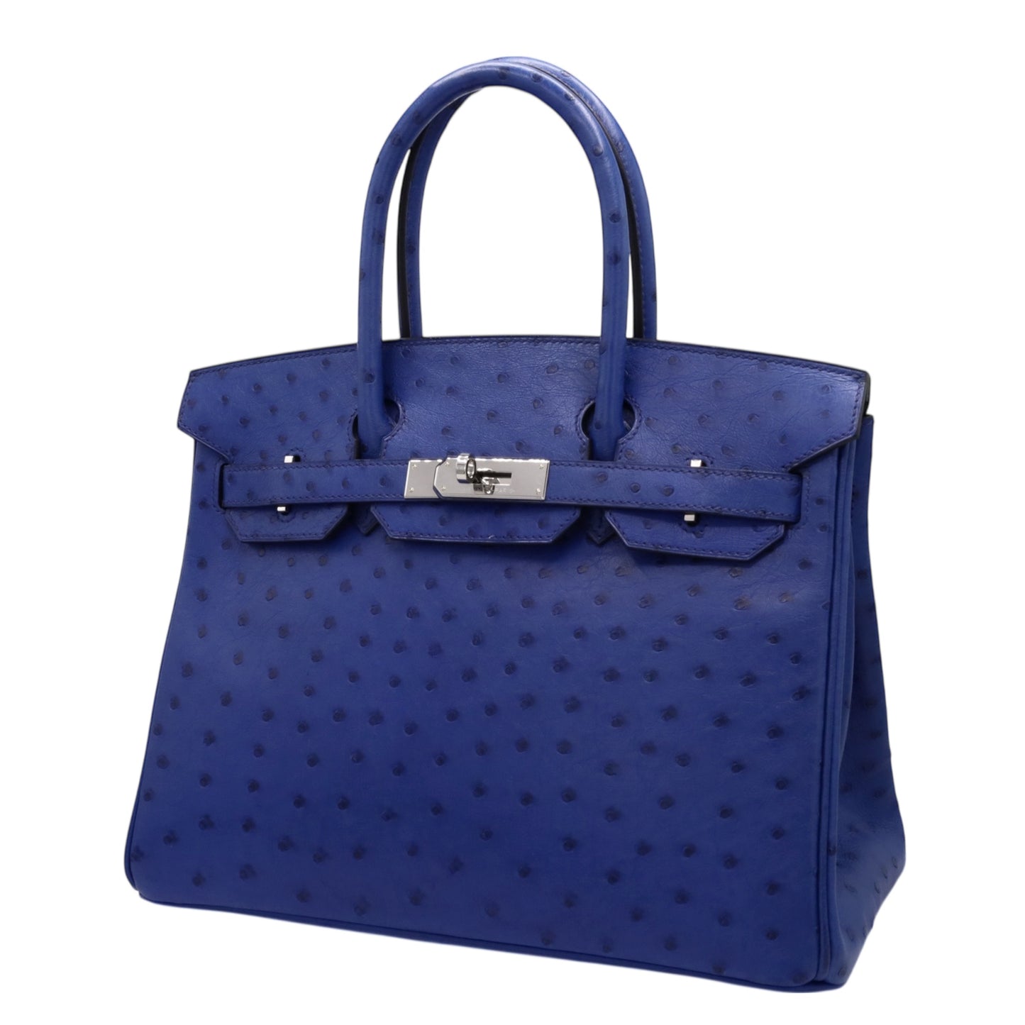 バーキン30　オーストリッチ　ブルーアイリス　SS　C刻印