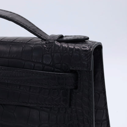 Pochette Kelly Alligator Matte Black SS WStamp