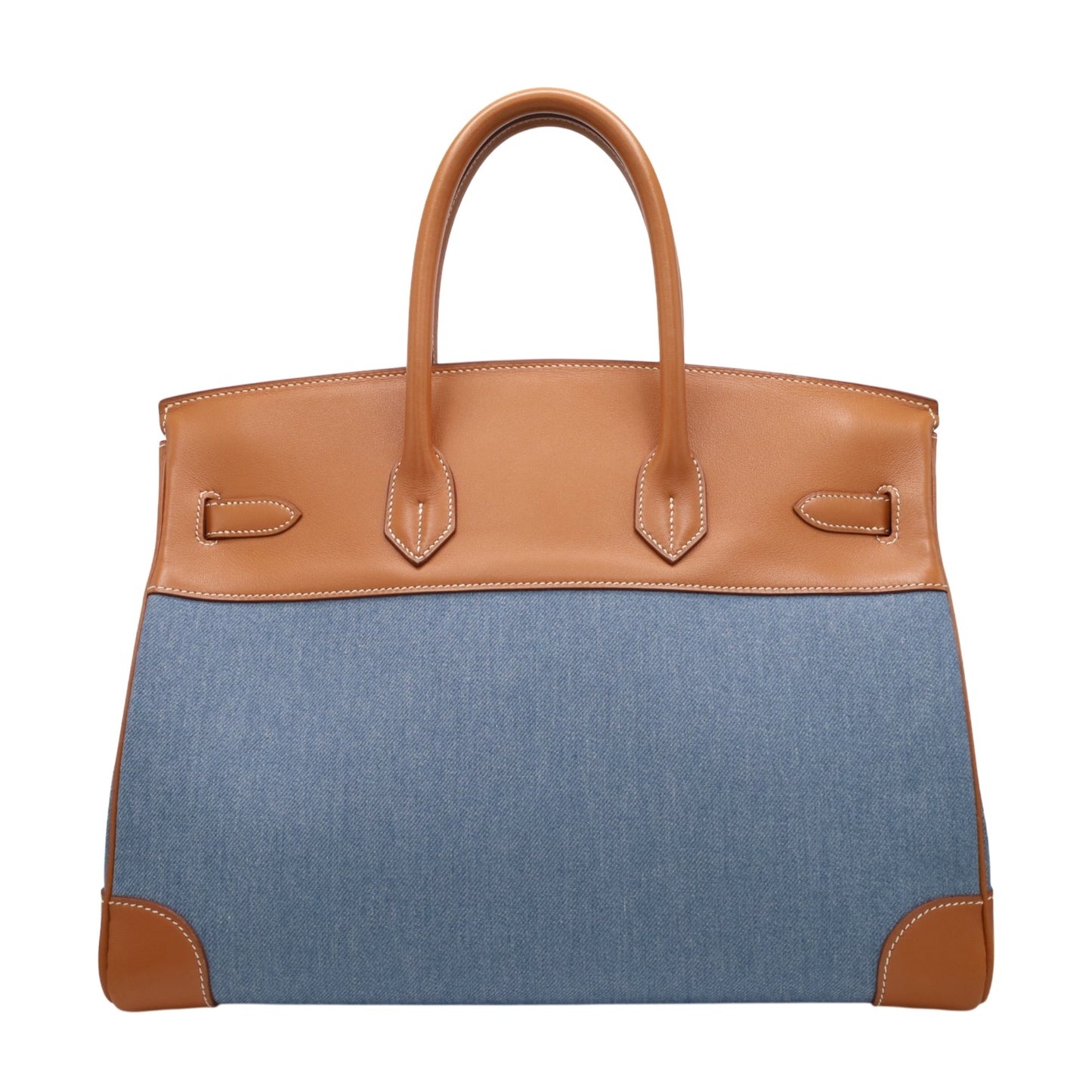 Birkin 35 Gulliver Toile Jean Gold Blue Indigo GP □BStamp