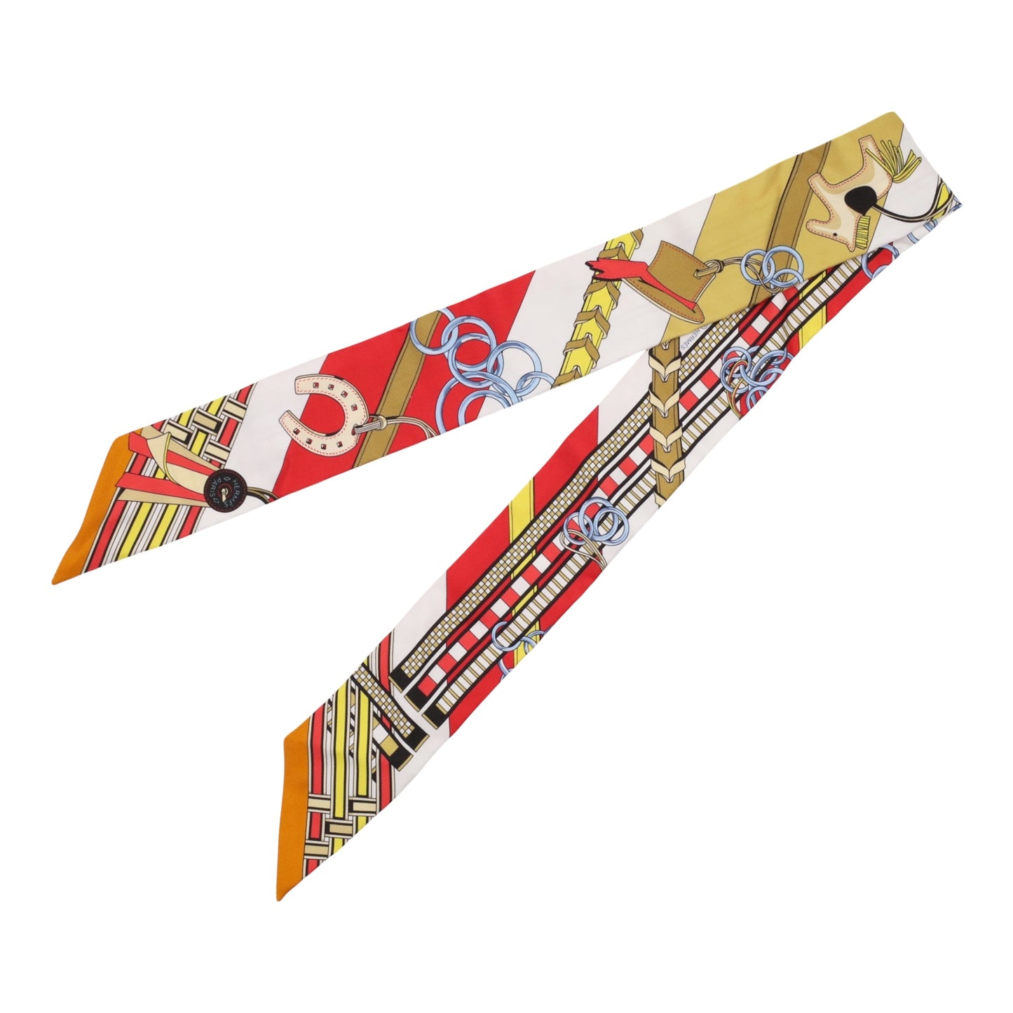 ツイリー　馬鞍とチャーム　シルク　マルチカラー