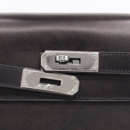 Kelly 32 box calf black ruthenium hardware □J engraved