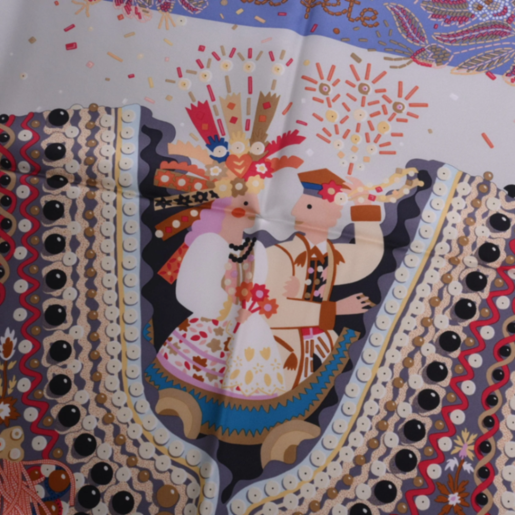 Carre 90 Cos Charm de Fett Silk Multicolor