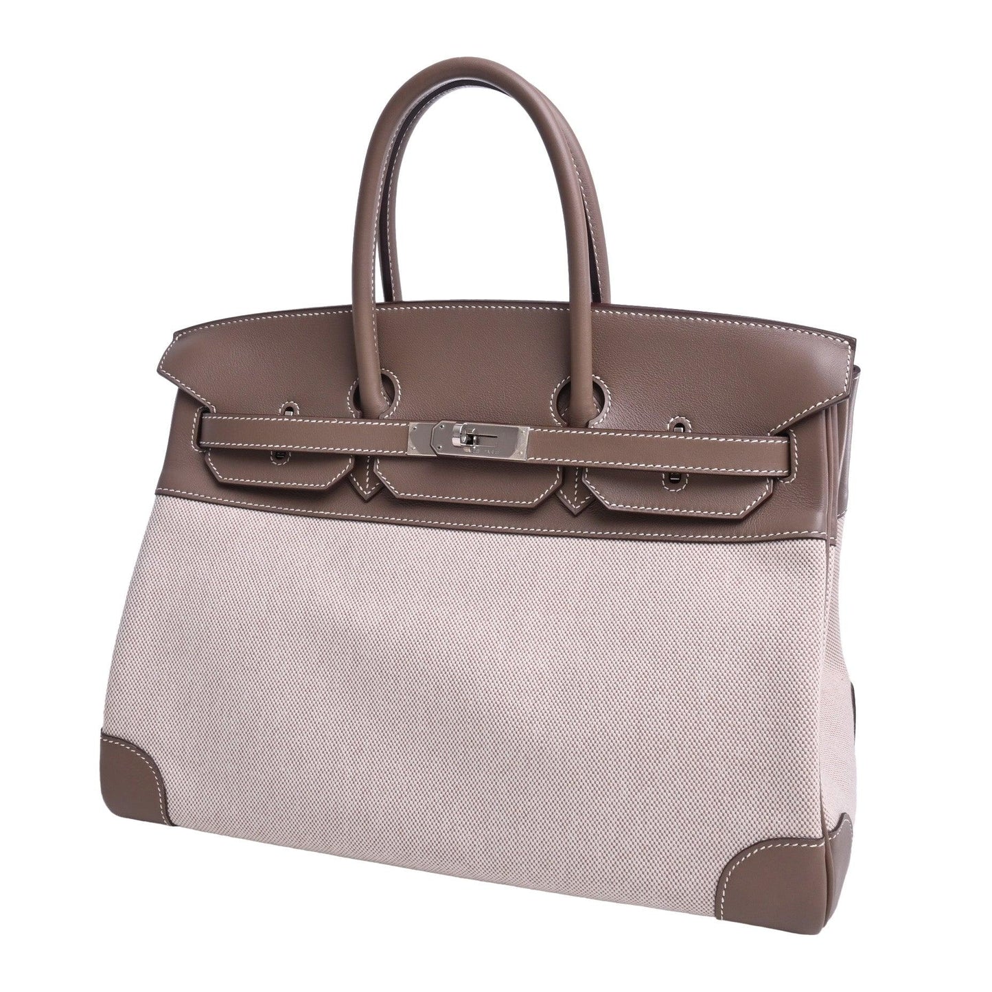 Birkin 35 Vauswift Toile Ash Etoupe SS □K engraved