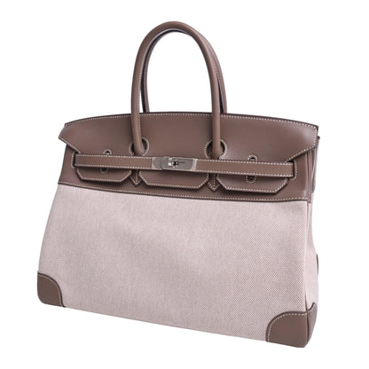 Birkin 35 Vauswift Toile Ash Etoupe SS □K engraved