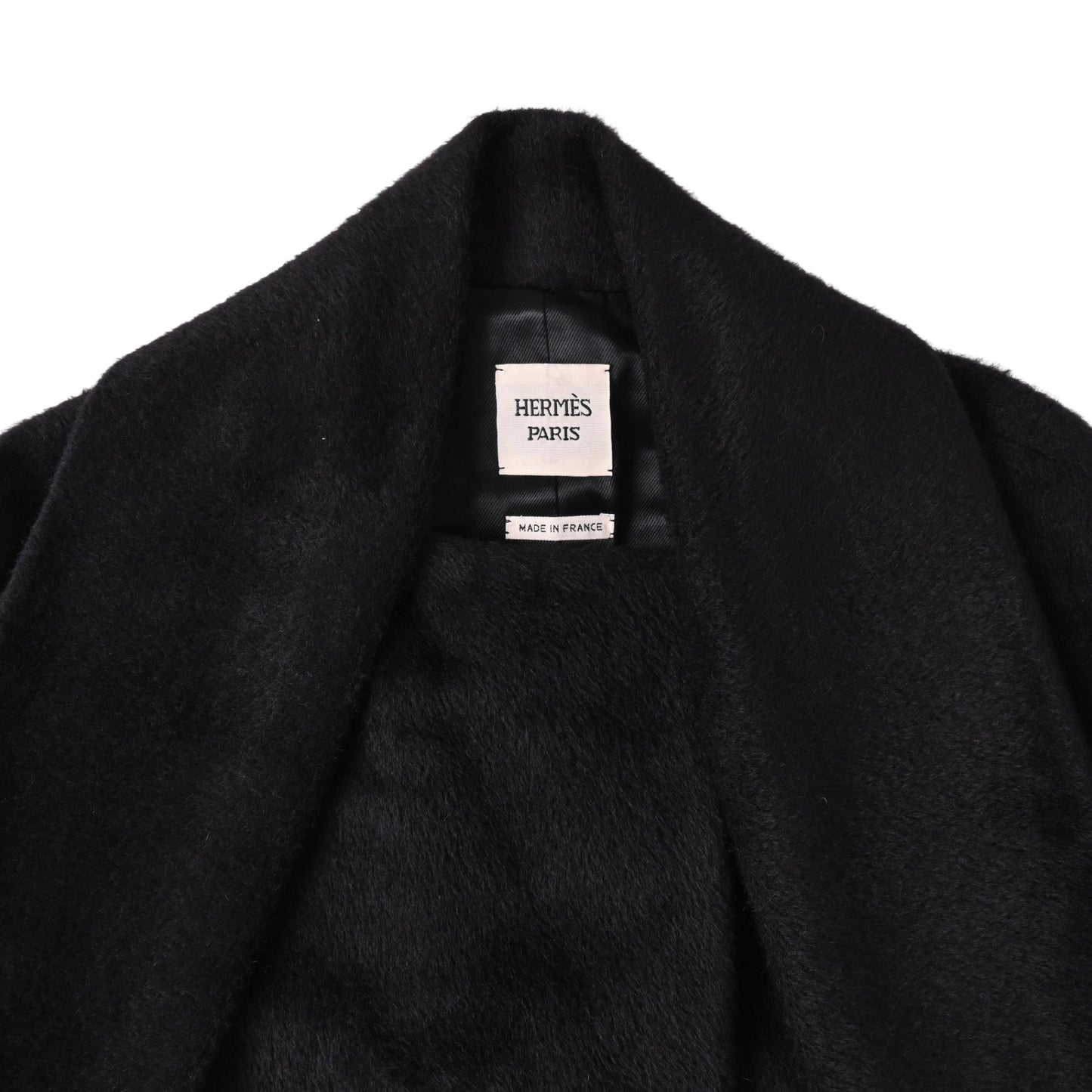 コート　アルパカ混　ラム　ブラック　36