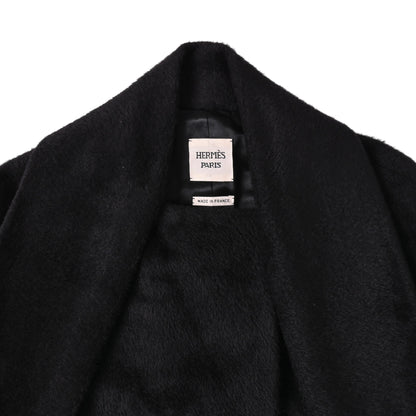 コート　アルパカ混　ラム　ブラック　36