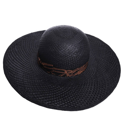 Straw hat, ceremony bridle, straw, black, 59