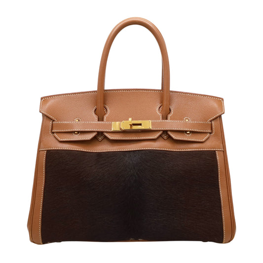 バーキン30　ヴォーエプソン　ハラコ　ゴールド　GP　□D刻印