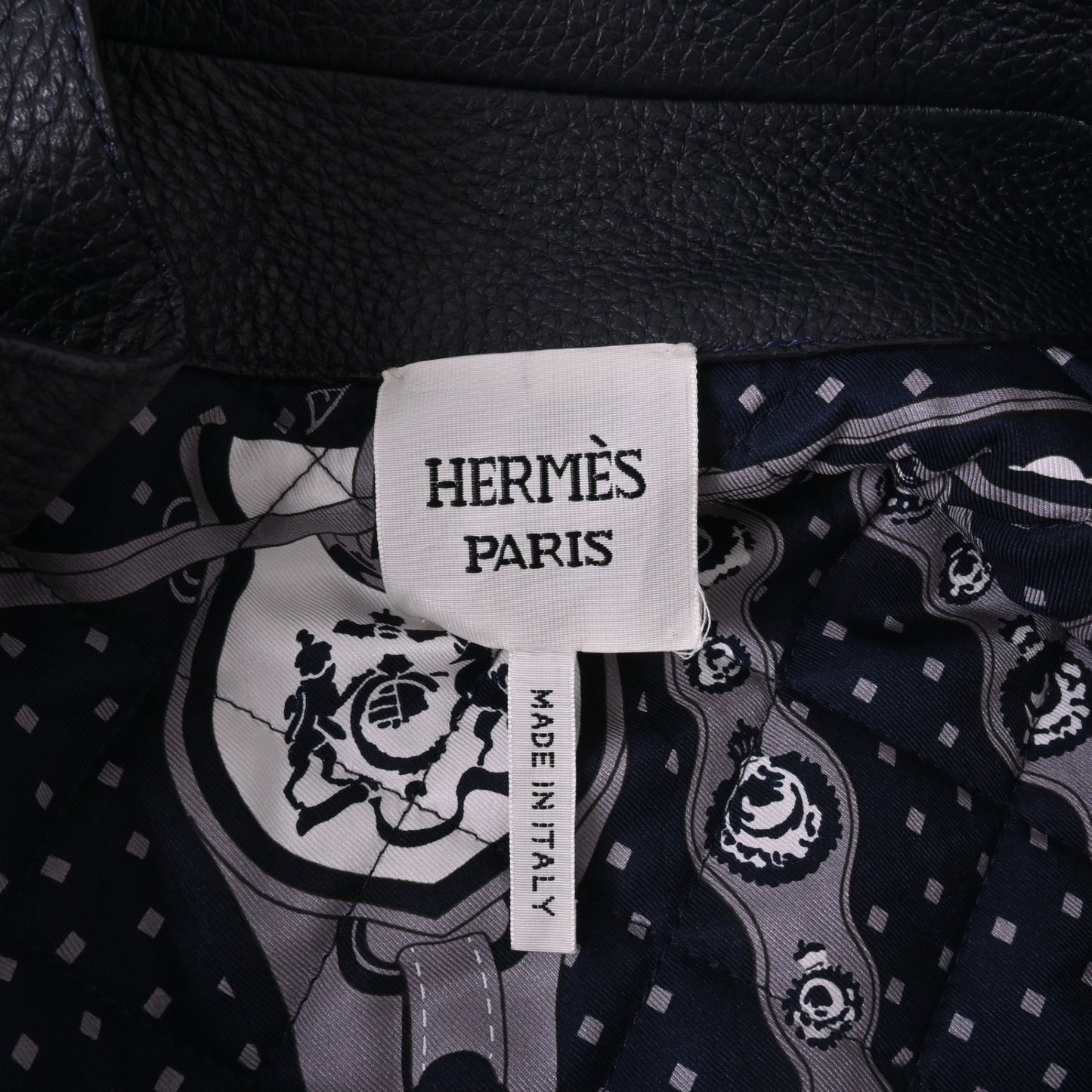 ブルゾン　レザージャケット&ジップベスト　レザー　ディア　ウール　ネイビー　36