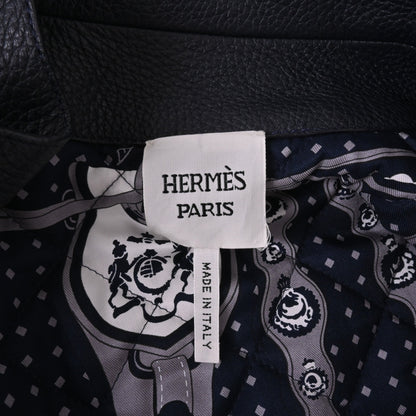 ブルゾン　レザージャケット&ジップベスト　レザー　ディア　ウール　ネイビー　36