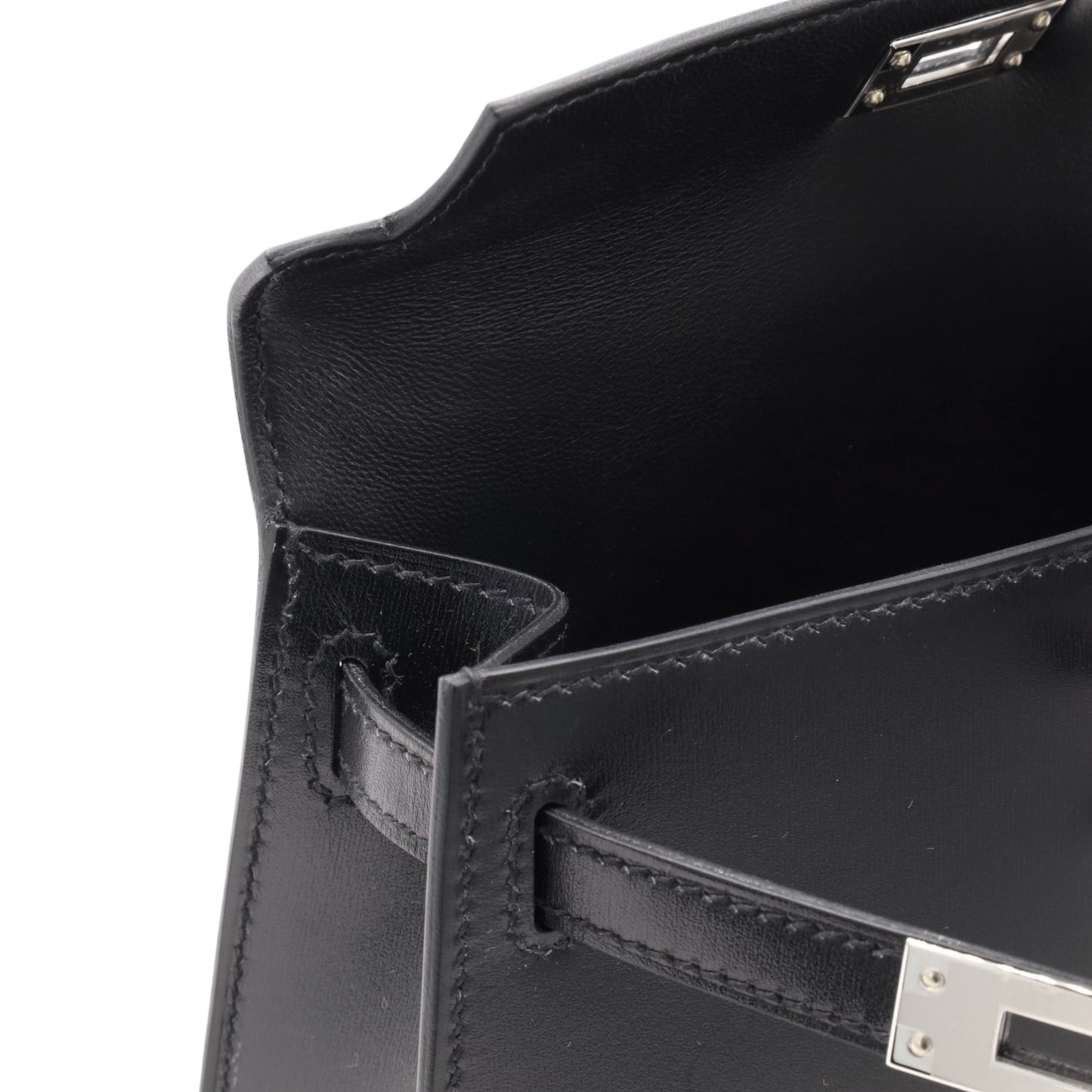 Mini Kelly 2 Box Calf Black SS K Stamp