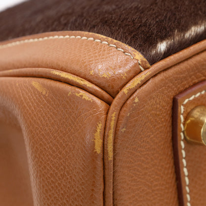 バーキン30　ヴォーエプソン　ハラコ　ゴールド　GP　□D刻印