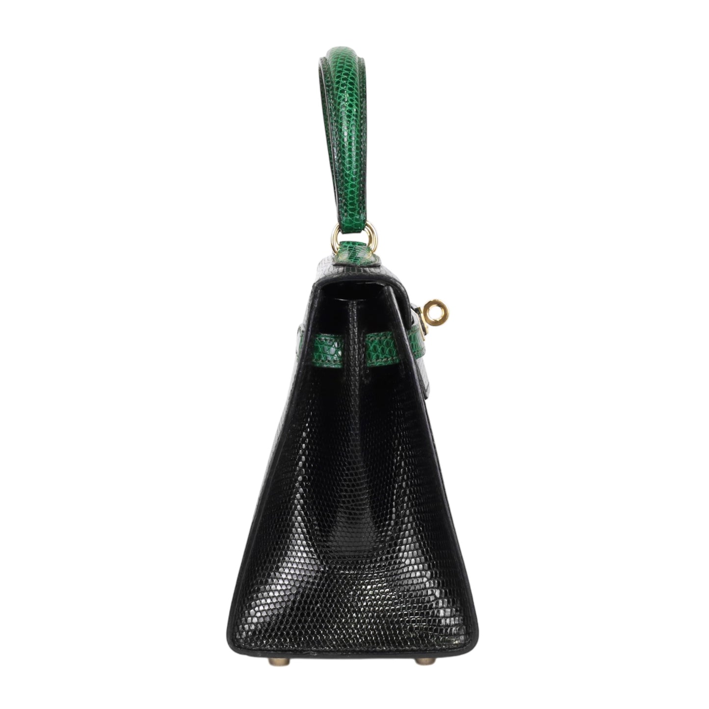 Mini Kelly Bicolor Lizard Black Green GP XX engraved