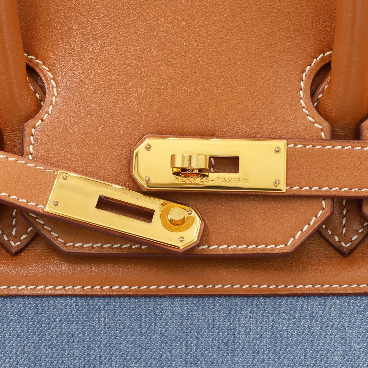 Birkin 35 Gulliver Toile Jean Gold Blue Indigo GP □BStamp