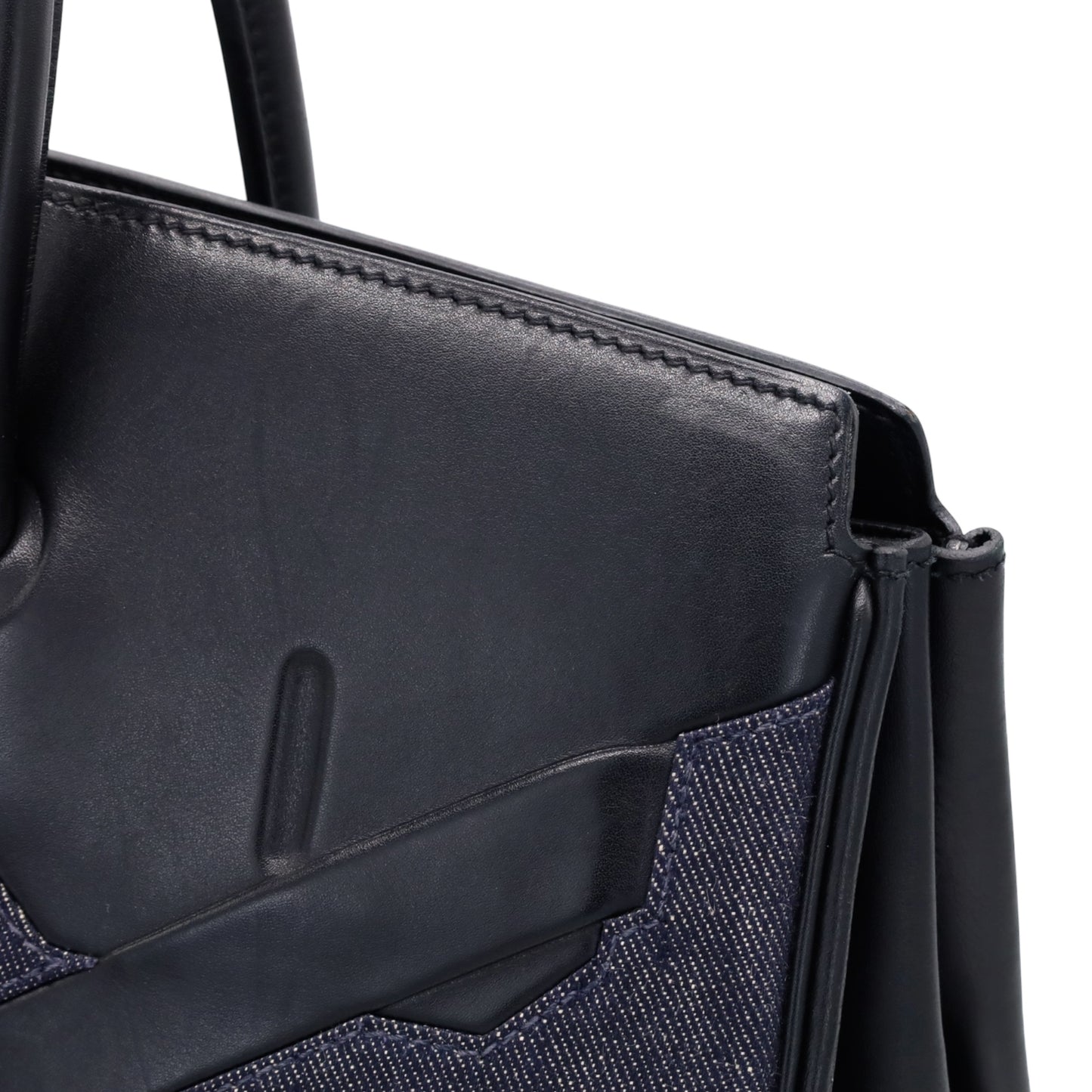 Shadow Birkin 35 Vaux Barenia 牛仔布黑色 SS □N 印章