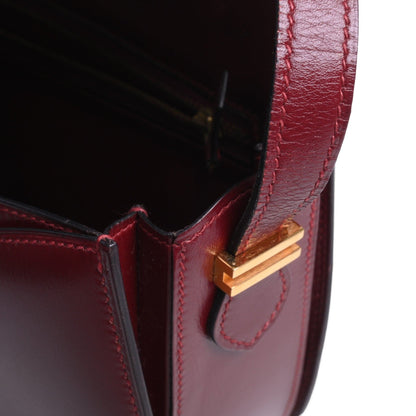 ヴィンテージショルダーバッグ　ボックスカーフ　ルージュアッシュ　GP　〇O刻印