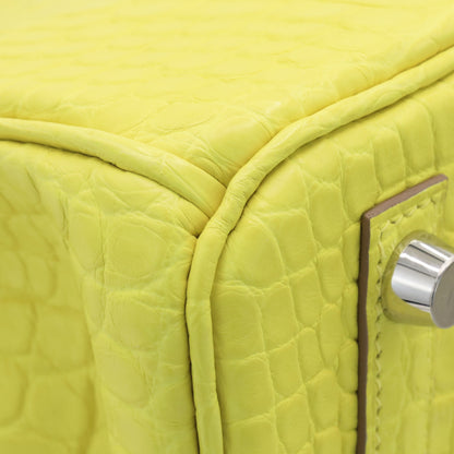 Birkin 25 Alligator Matte Lime SS WStamp