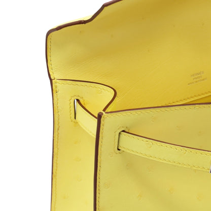 ポシェットケリー　オーストリッチ　ジョーヌシトロン　SS　K刻印