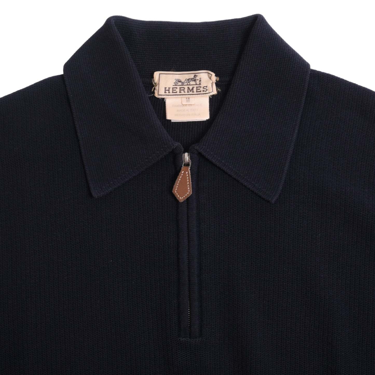 Half zip cut and sew cotton navy M