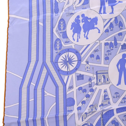 Carre 90: Lovers in Paris Silk Blue