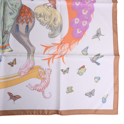 Carre 90 Hermes Story Silk White