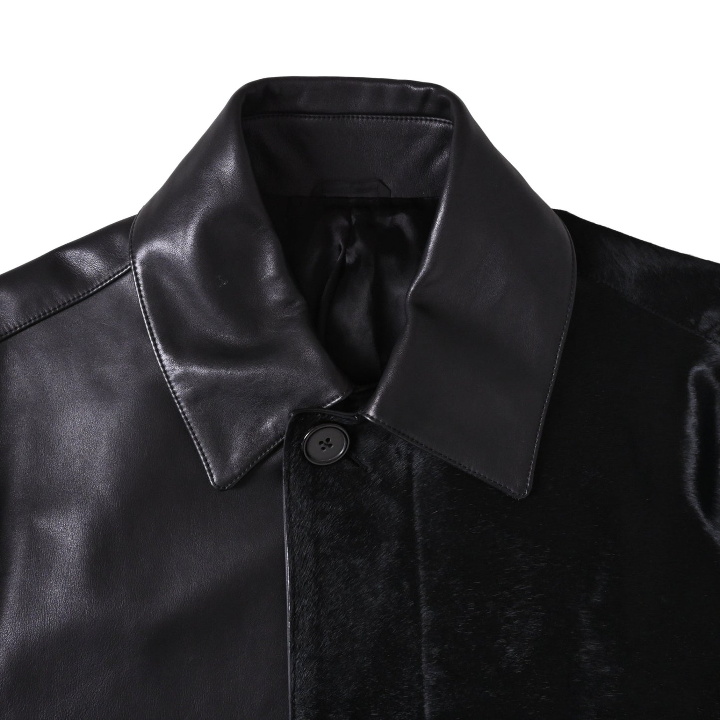 トレンチコート　トロイカ　カーフ　ブラック　44