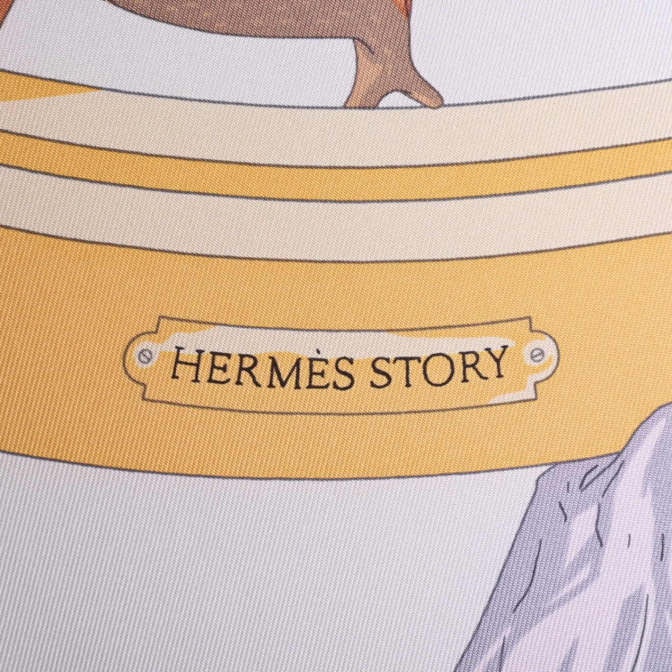 Carre 90 Hermes Story Silk White
