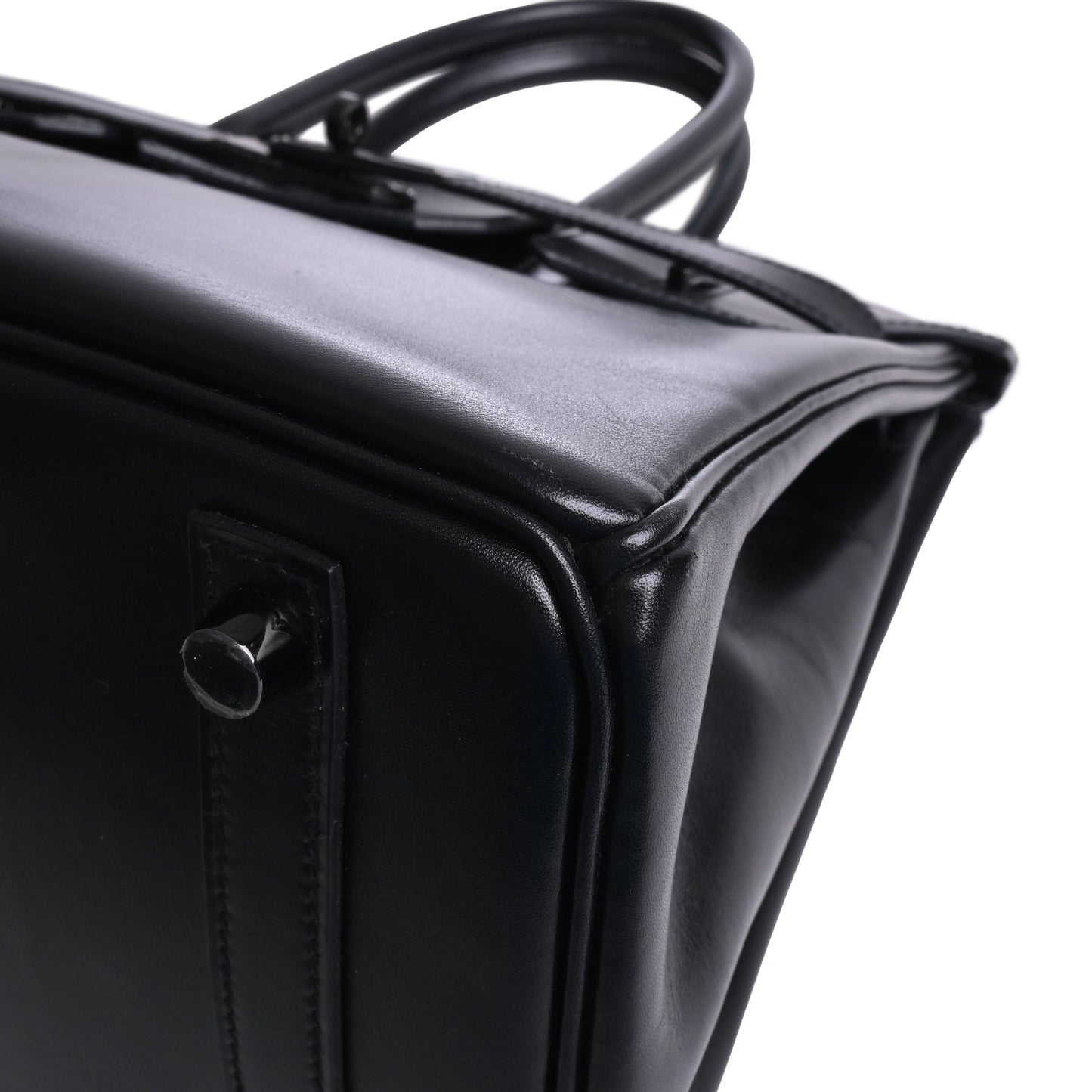 Birkin 30 Saw Black Box Calf □N Engraved