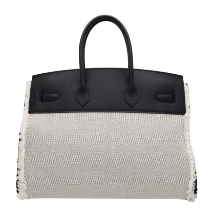 Birkin 35 Frey Frey Toile Ash Vaux Swift 黑色 SS UStamp