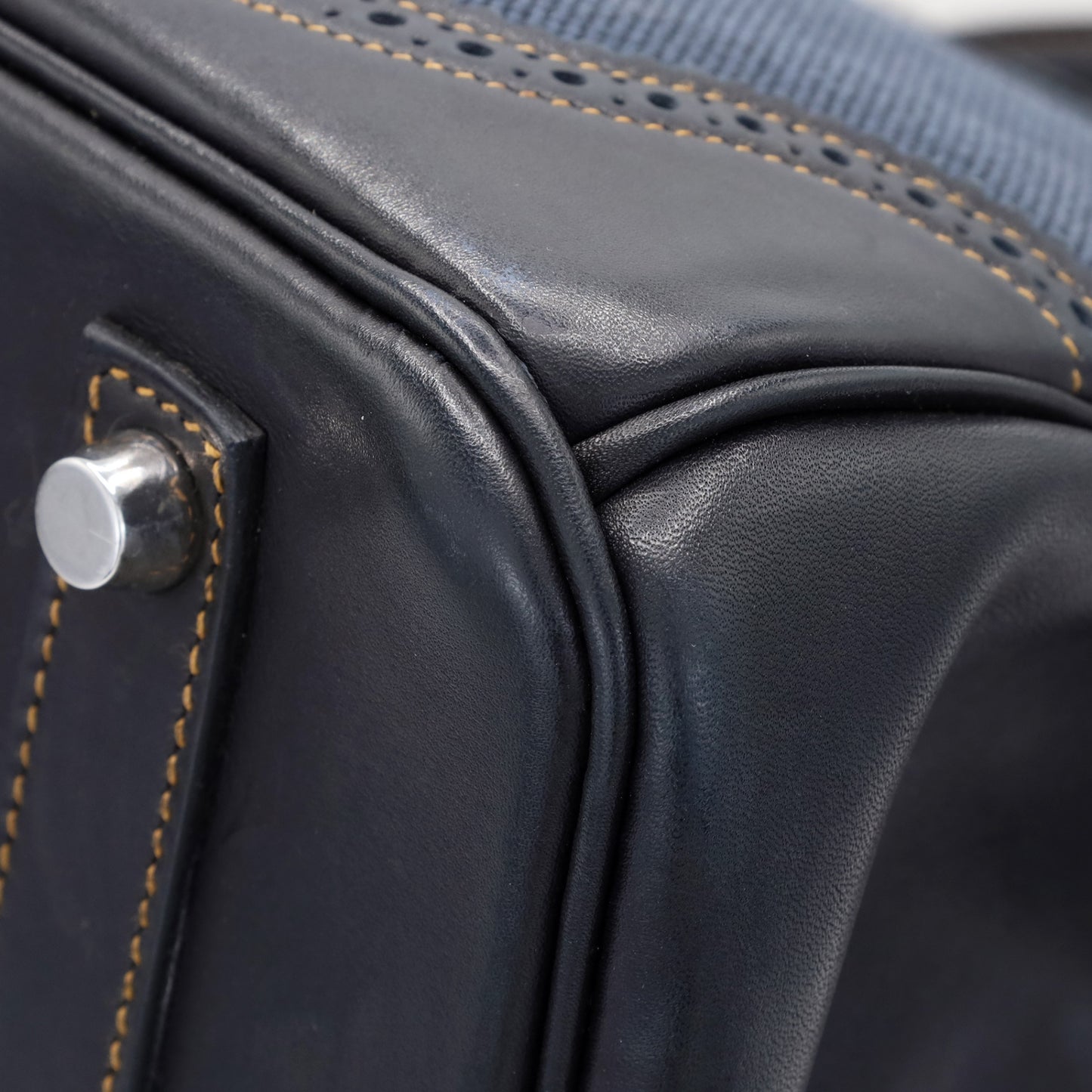 Birkin 35 Gillies Denim Fonce Blue Black SS □PStamp