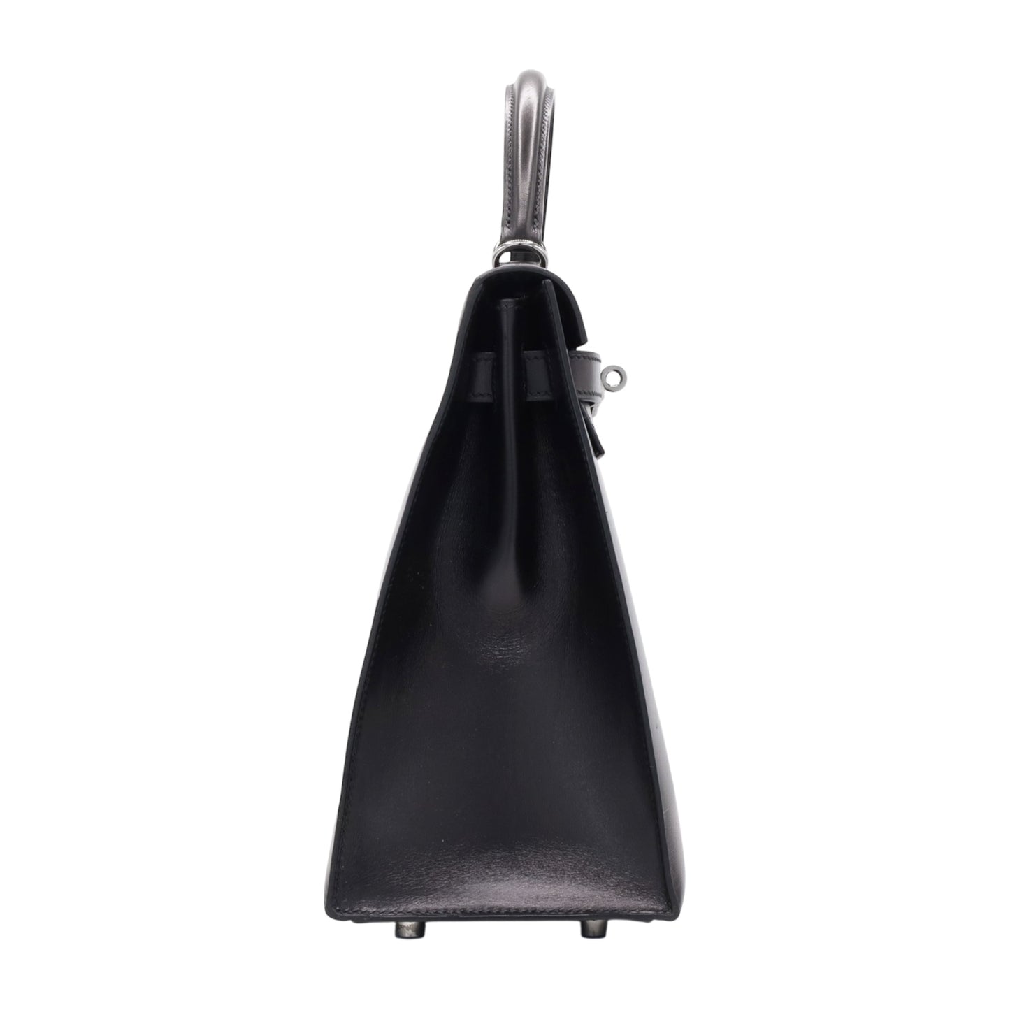 Kelly 32 box calf black ruthenium hardware □J engraved