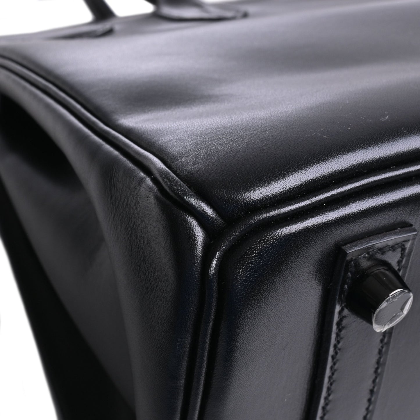 Birkin 30 Saw Black Box Calf □N Engraved