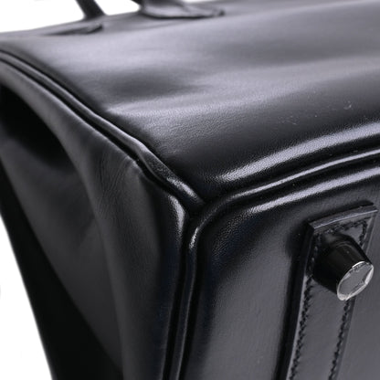 Birkin 30 Saw Black Box Calf □N Engraved