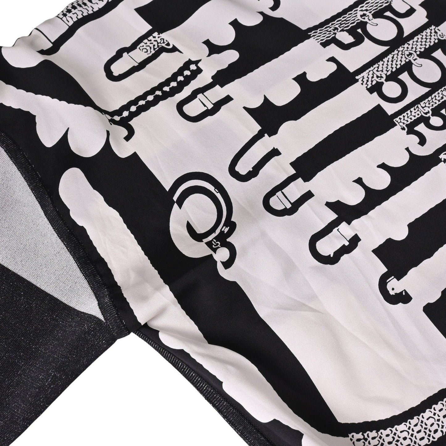 Twill Raine针织丝绸尼龙黑色白色38