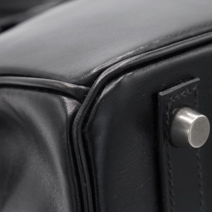 バーキン30　ボックスカーフ　ブラック　ルテニウム金具　□G刻印