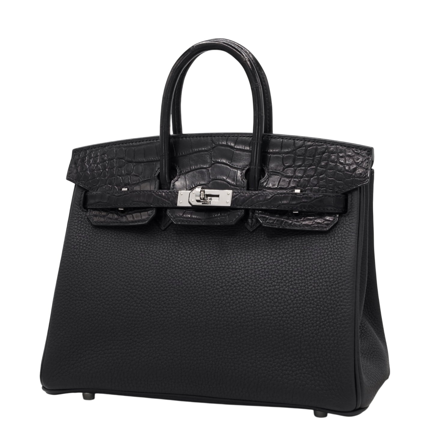 Birkin 25 Touch Alligator Togo Black SS UStamp